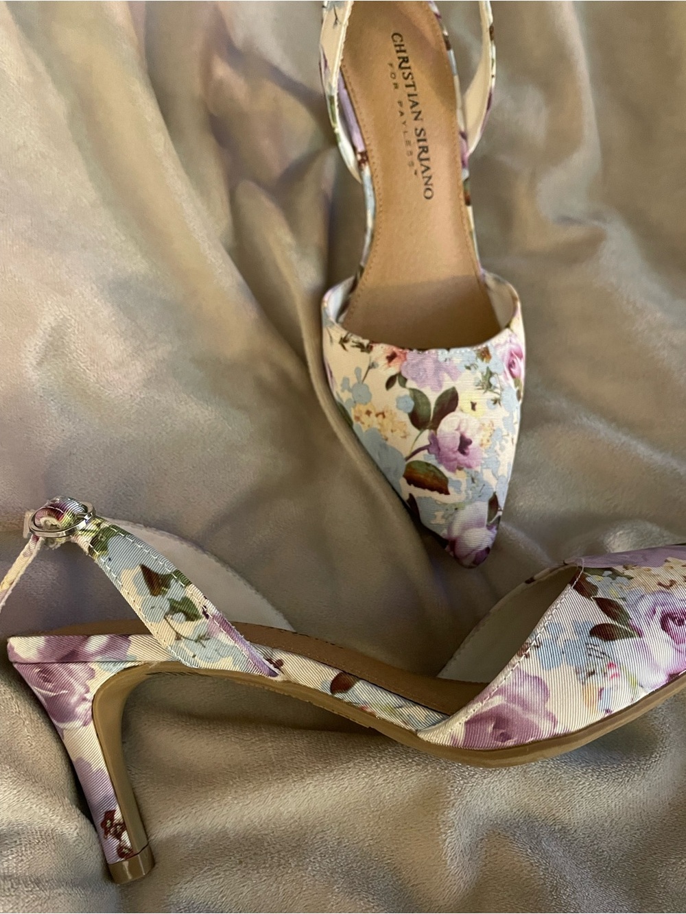 Christian Siriano Floral Slingback Pointed Toe Heels Size 5